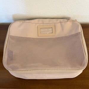 Calpak Beige Travel Zippered Organizer Cube with Mesh Pocket